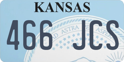 KS license plate 466JCS