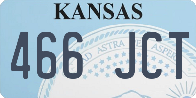 KS license plate 466JCT