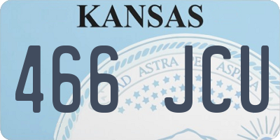 KS license plate 466JCU