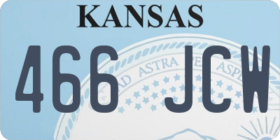 KS license plate 466JCW
