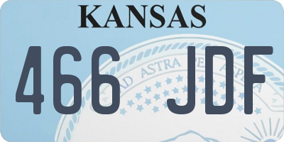 KS license plate 466JDF