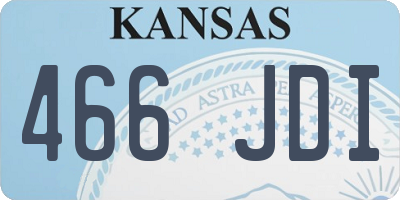 KS license plate 466JDI