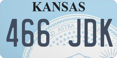 KS license plate 466JDK