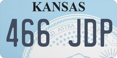 KS license plate 466JDP