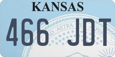 KS license plate 466JDT