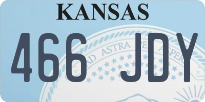 KS license plate 466JDY