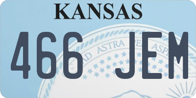 KS license plate 466JEM