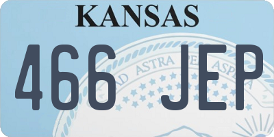 KS license plate 466JEP