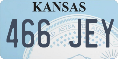 KS license plate 466JEY