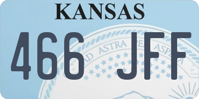 KS license plate 466JFF