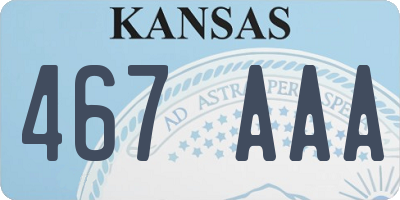 KS license plate 467AAA