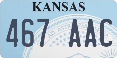 KS license plate 467AAC