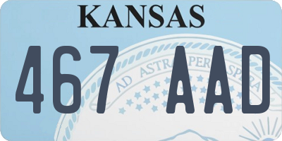 KS license plate 467AAD