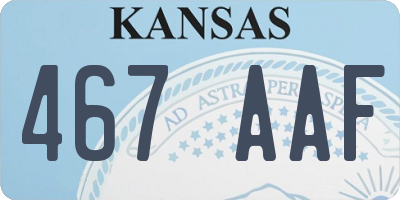 KS license plate 467AAF