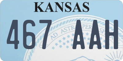 KS license plate 467AAH