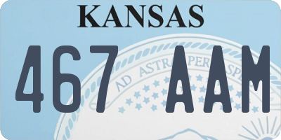 KS license plate 467AAM
