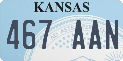 KS license plate 467AAN