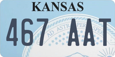 KS license plate 467AAT