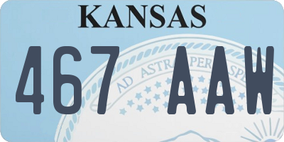 KS license plate 467AAW