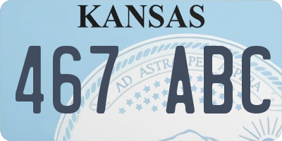 KS license plate 467ABC