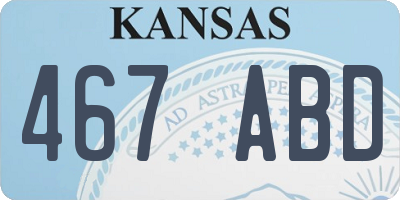KS license plate 467ABD