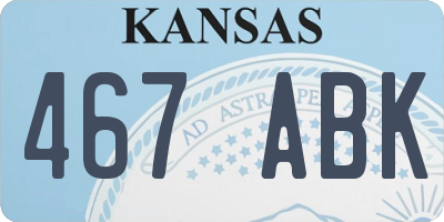KS license plate 467ABK