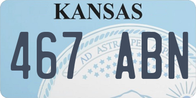 KS license plate 467ABN