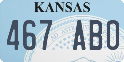 KS license plate 467ABO