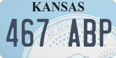 KS license plate 467ABP