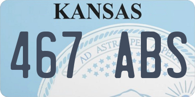 KS license plate 467ABS