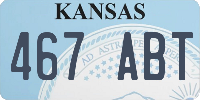 KS license plate 467ABT