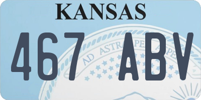 KS license plate 467ABV