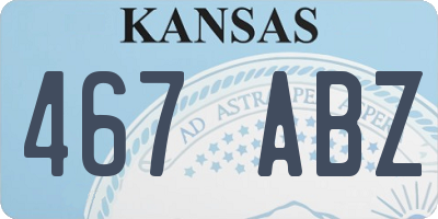 KS license plate 467ABZ