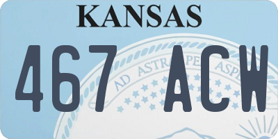 KS license plate 467ACW
