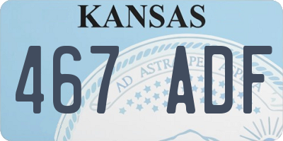 KS license plate 467ADF