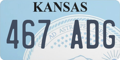 KS license plate 467ADG