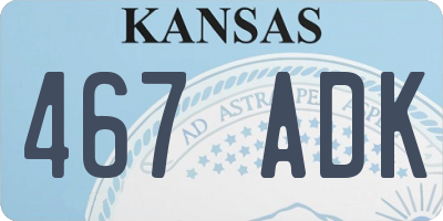 KS license plate 467ADK