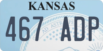 KS license plate 467ADP