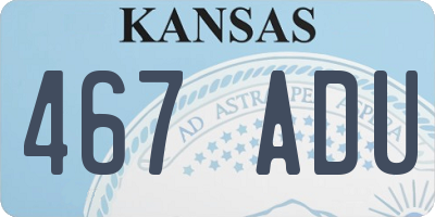 KS license plate 467ADU