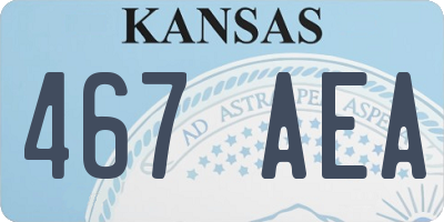 KS license plate 467AEA