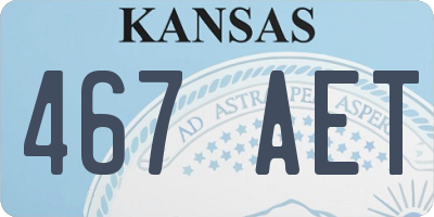 KS license plate 467AET