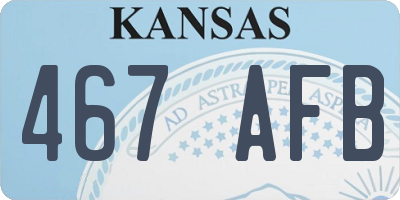 KS license plate 467AFB