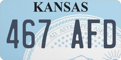 KS license plate 467AFD