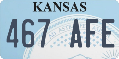 KS license plate 467AFE