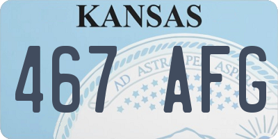 KS license plate 467AFG