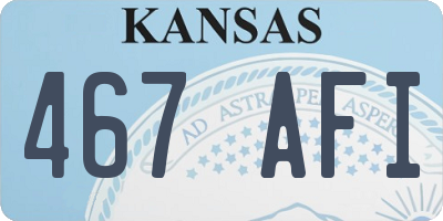 KS license plate 467AFI