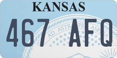 KS license plate 467AFQ