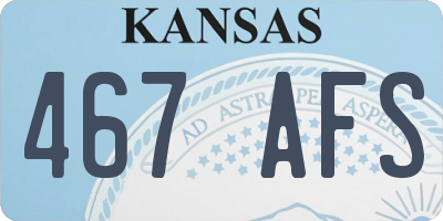 KS license plate 467AFS