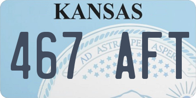 KS license plate 467AFT