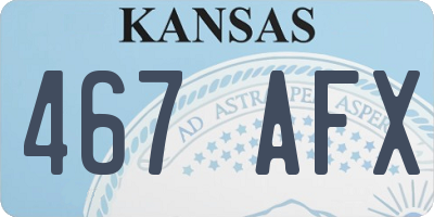 KS license plate 467AFX